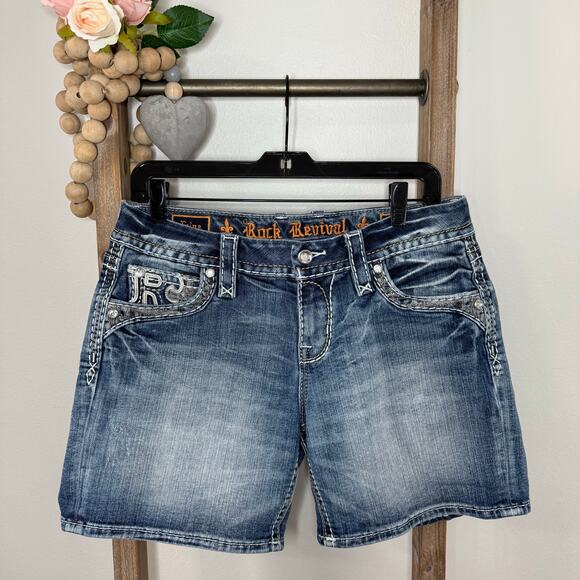 Rock Revival Denim Easy Short Faine Jean Shorts Size‎ 27 - Picture 1 of 13